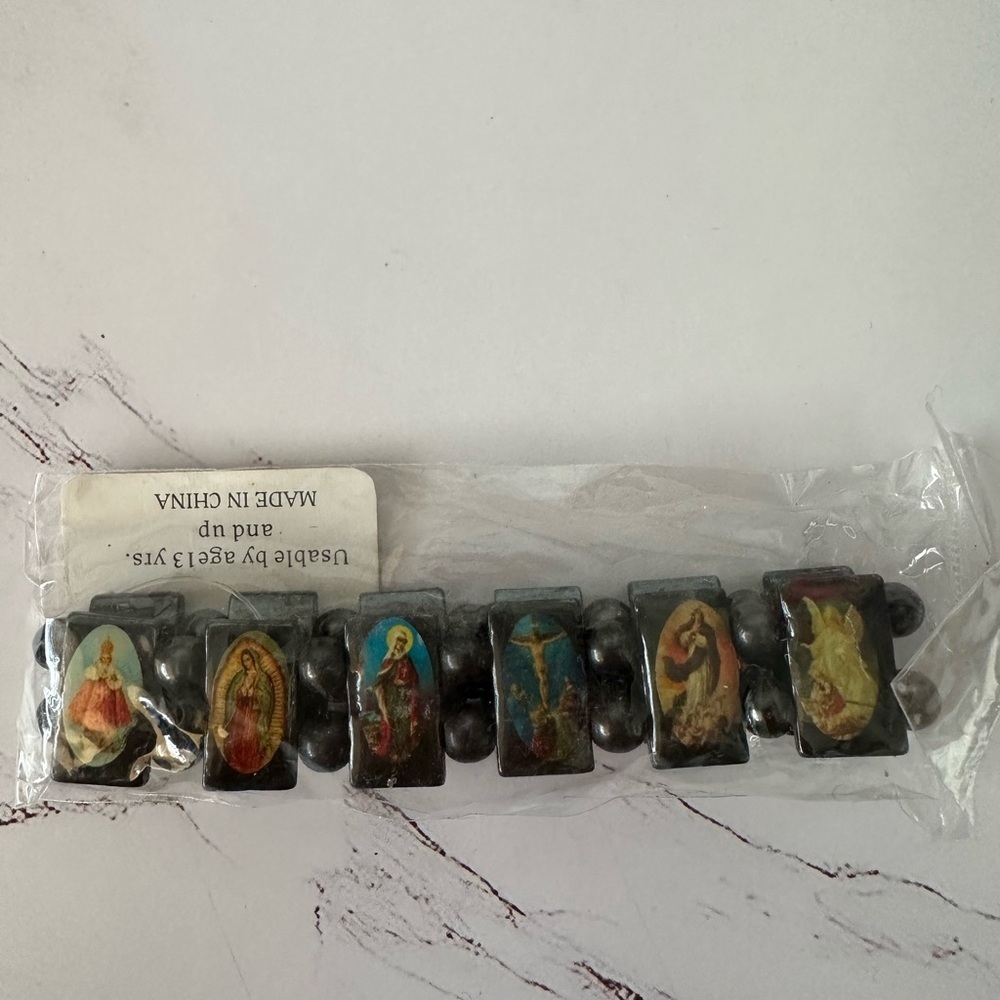 Religious Beaded Stretched Bracelet Unisex Brand New